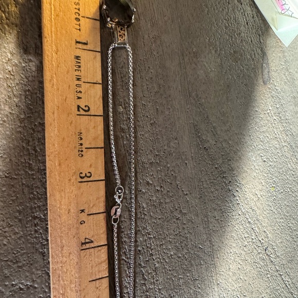 18K yellow gold and 925 Sterling silver Smoky Quartz pendant necklace - Picture 4 of 14